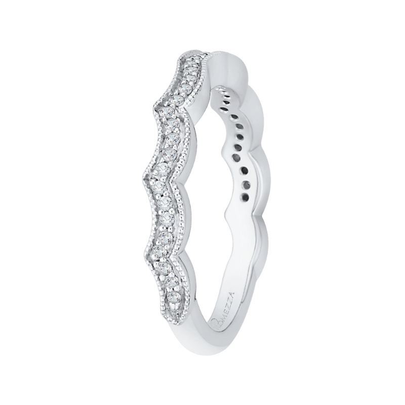 Round Diamond Wedding Band in 14K White Gold