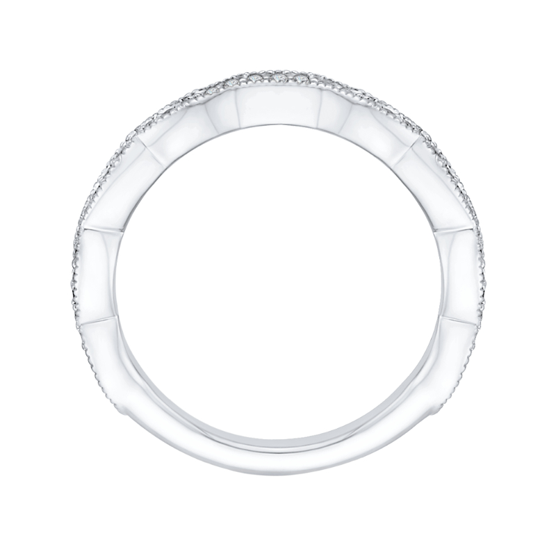 Round Diamond Wedding Band in 14K White Gold