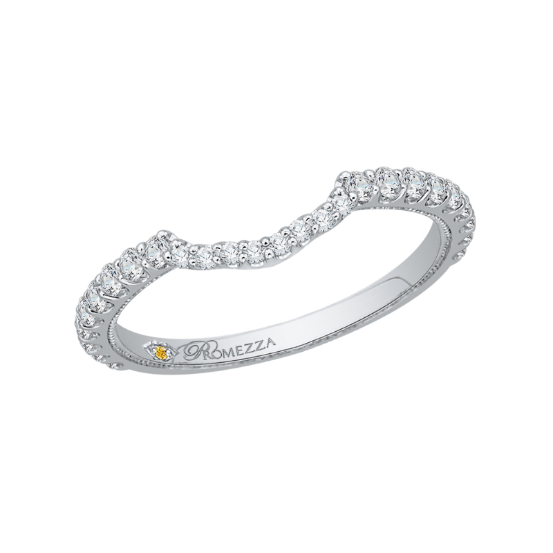 Round Diamond Wedding band in 14K White Gold