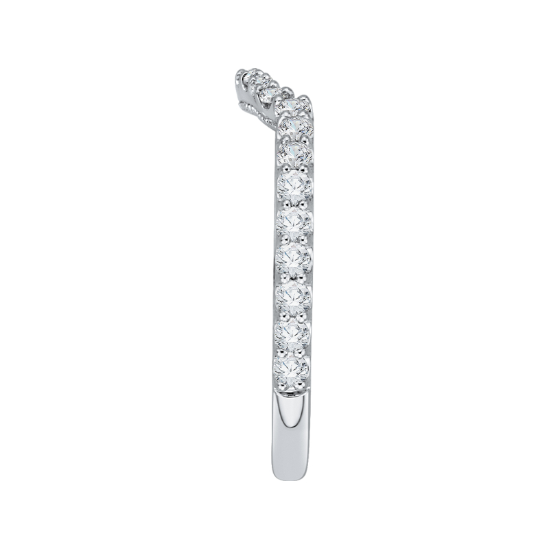 Round Diamond Wedding band in 14K White Gold