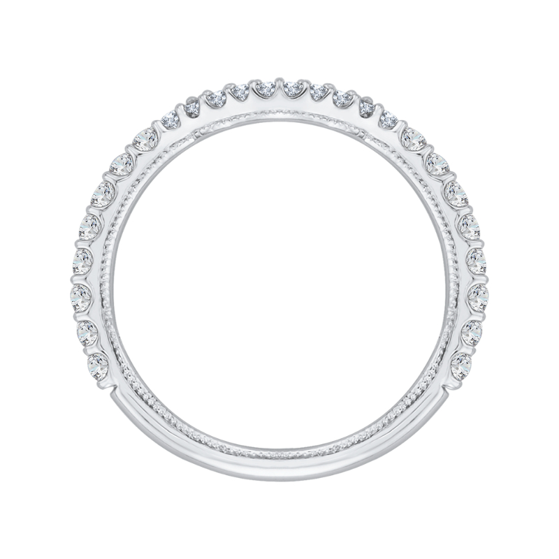 Round Diamond Wedding band in 14K White Gold