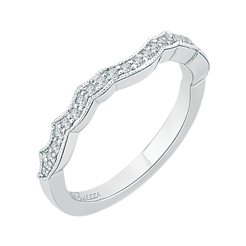 Round Diamond Half-Eternity Wedding Band in 14K White Gold