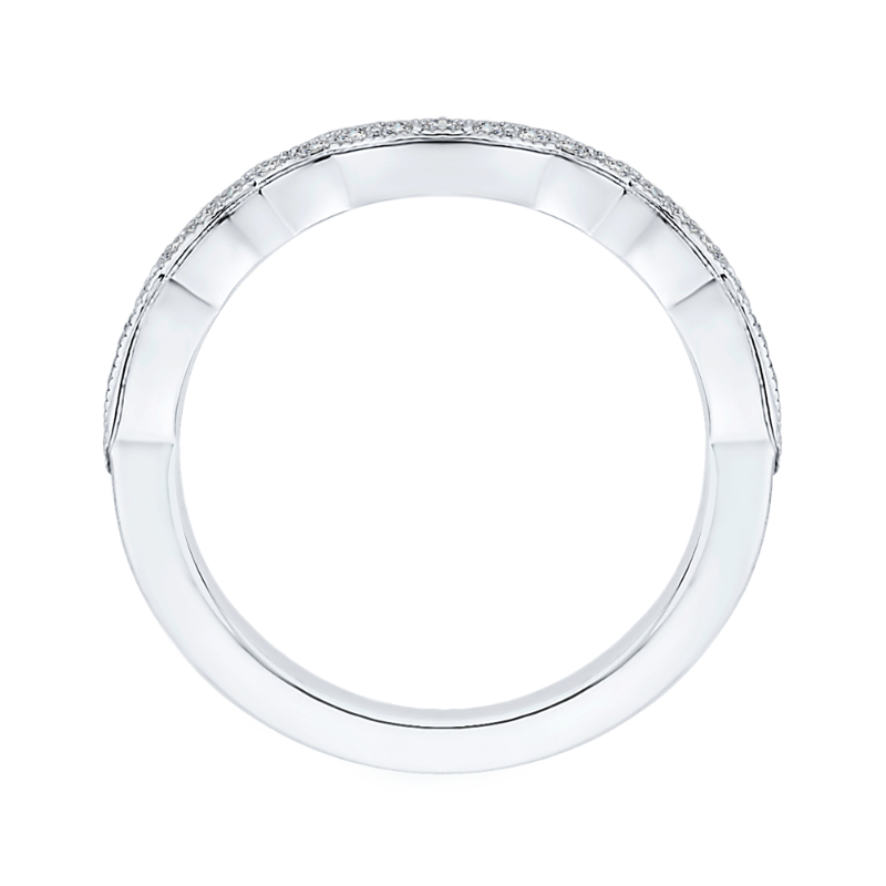 Round Diamond Half-Eternity Wedding Band in 14K White Gold