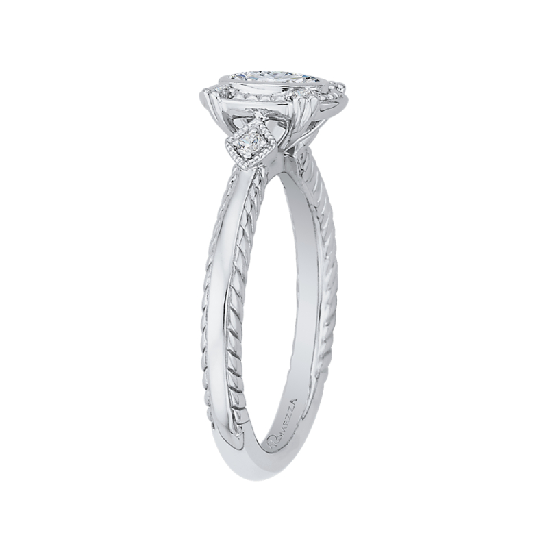 Oval Cut Diamond Engagement Ring in 14K White Gold