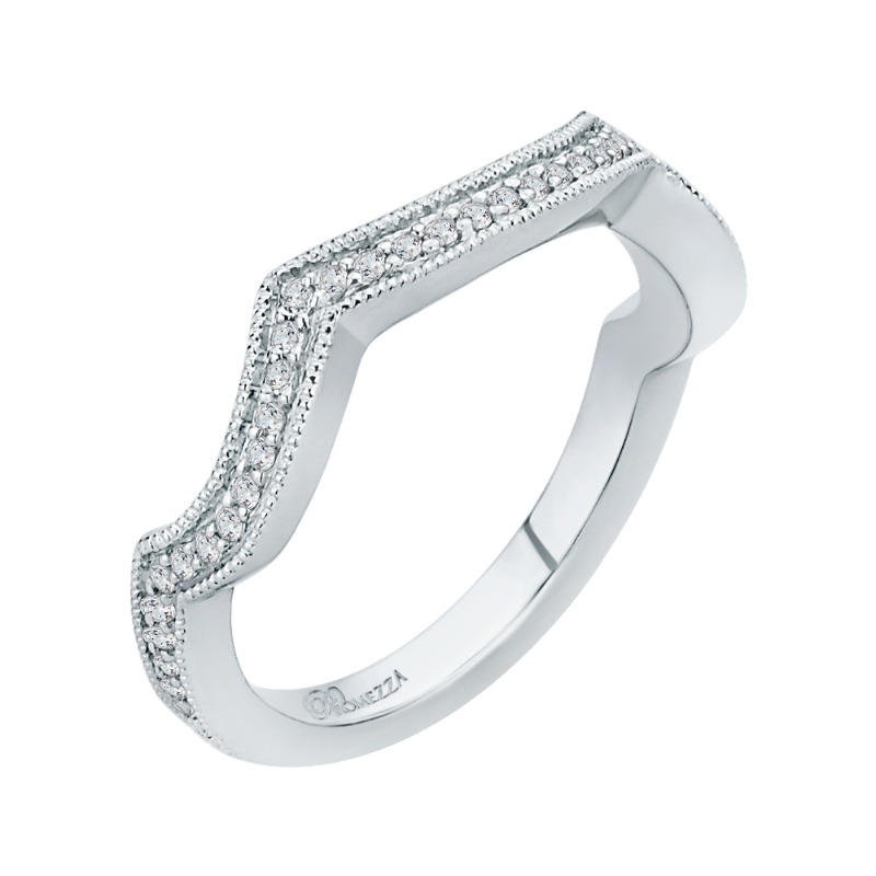 Round Diamond Wedding Band in 14K White Gold