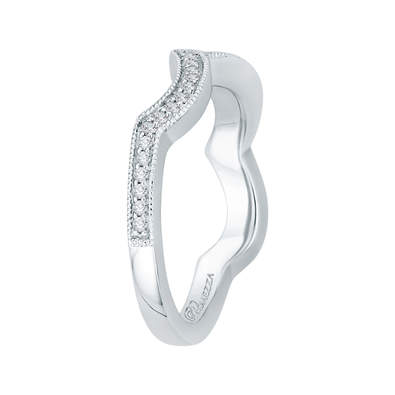 Round Diamond Wedding Band in 14K White Gold