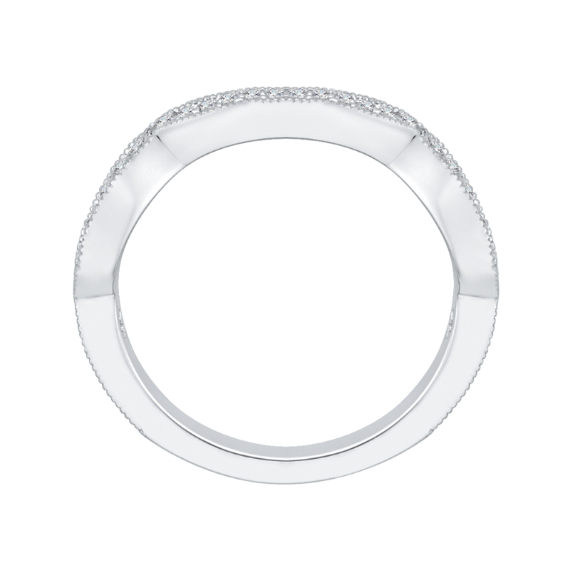 Round Diamond Wedding Band in 14K White Gold
