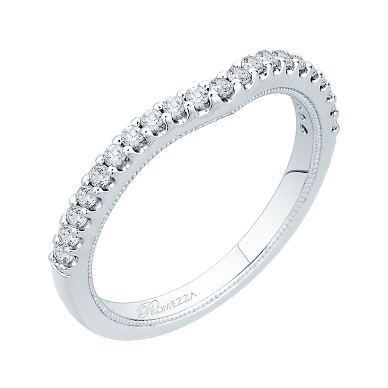 Round Diamond Wedding Band in 14K White Gold