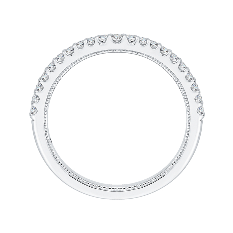Round Diamond Wedding Band in 14K White Gold