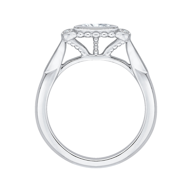 Oval Cut Diamond Engagement Ring in 14K White Gold