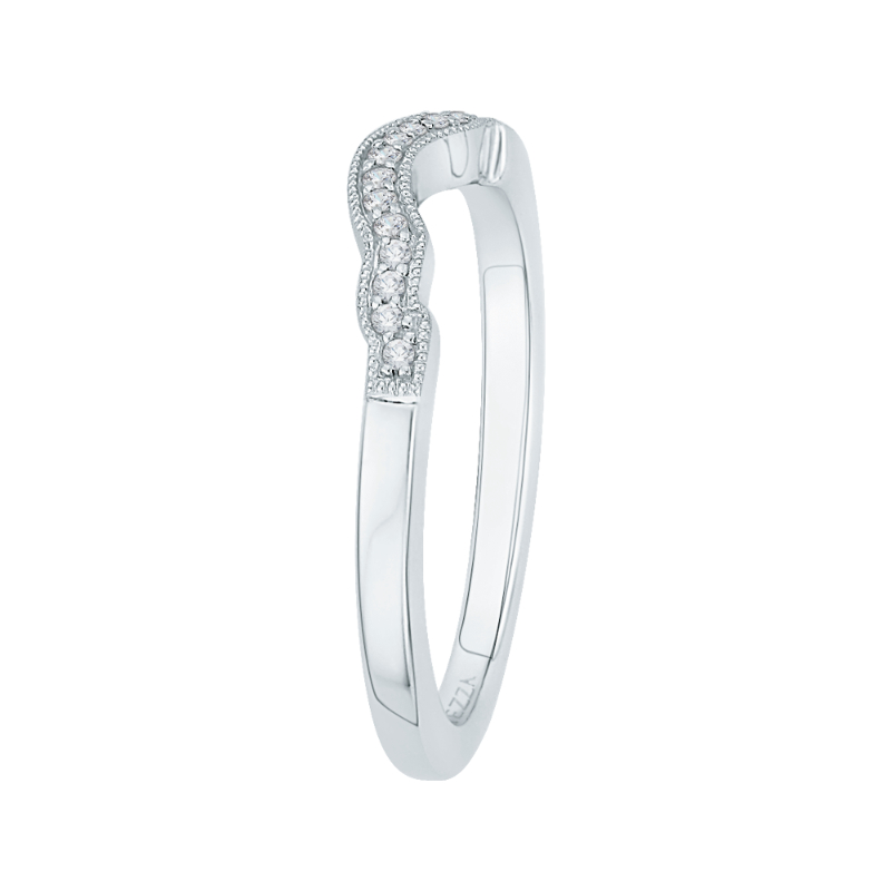 Round Diamond Wedding Band in 14K White Gold