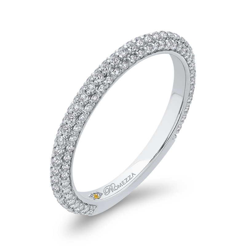 Round Diamond Wedding Band in 14K White Gold