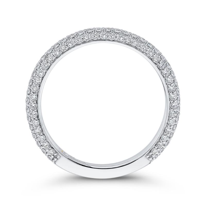 Round Diamond Wedding Band in 14K White Gold