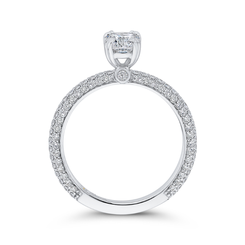 Oval Cut Diamond Classic Engagement Ring in 14K White Gold