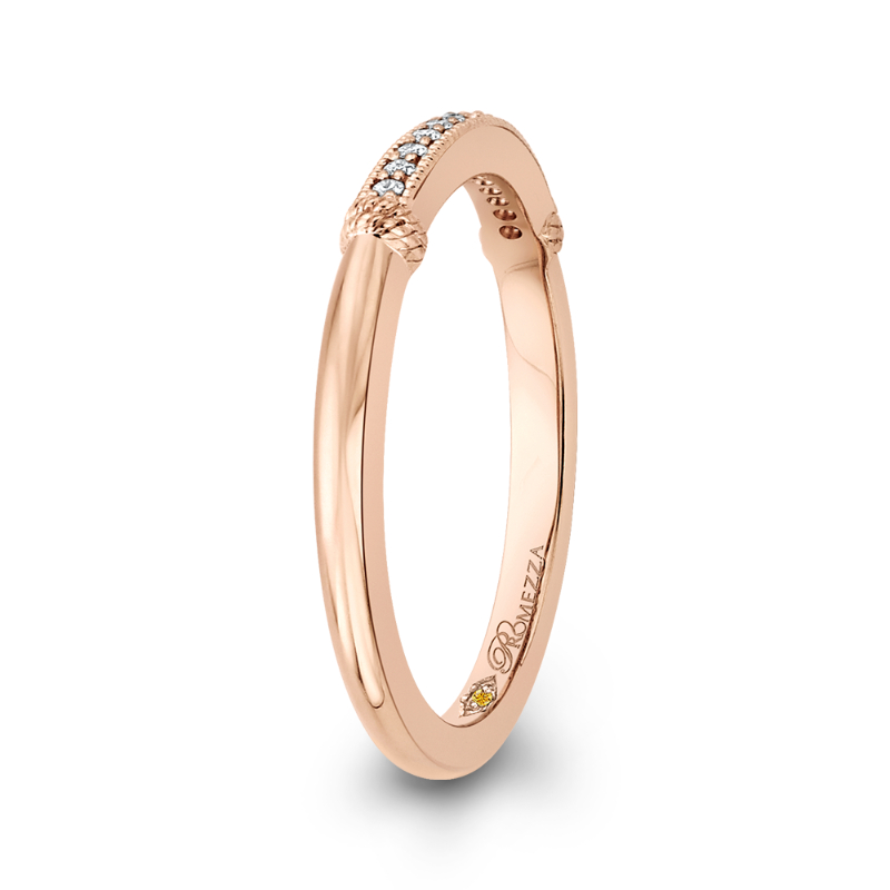 Round Diamond Wedding Band in 14K Rose Gold