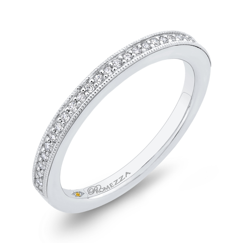 Round Diamond Half-Eternity Wedding Band in 14K White Gold