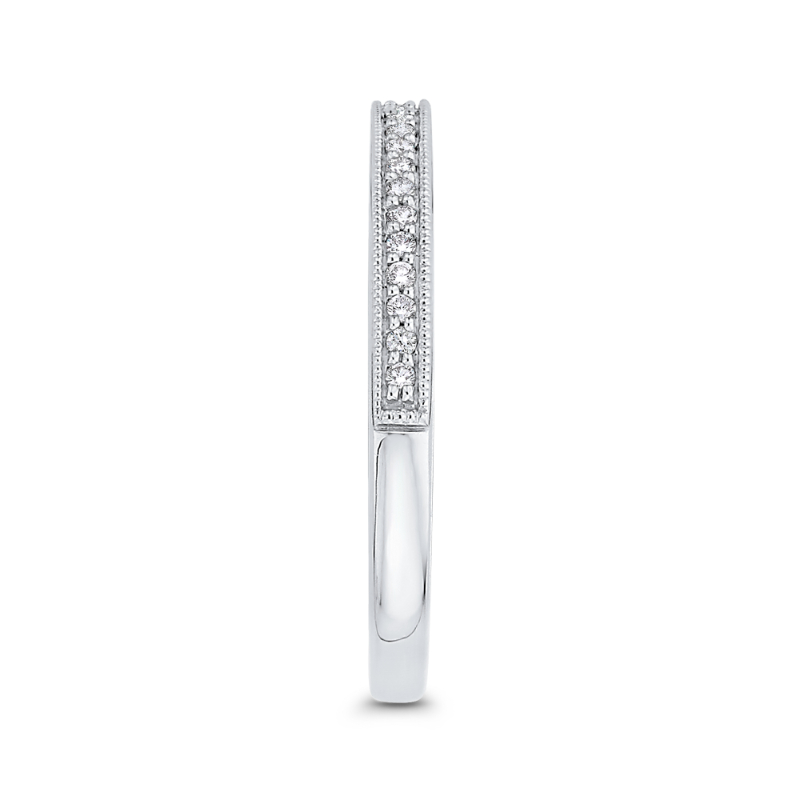 Round Diamond Half-Eternity Wedding Band in 14K White Gold