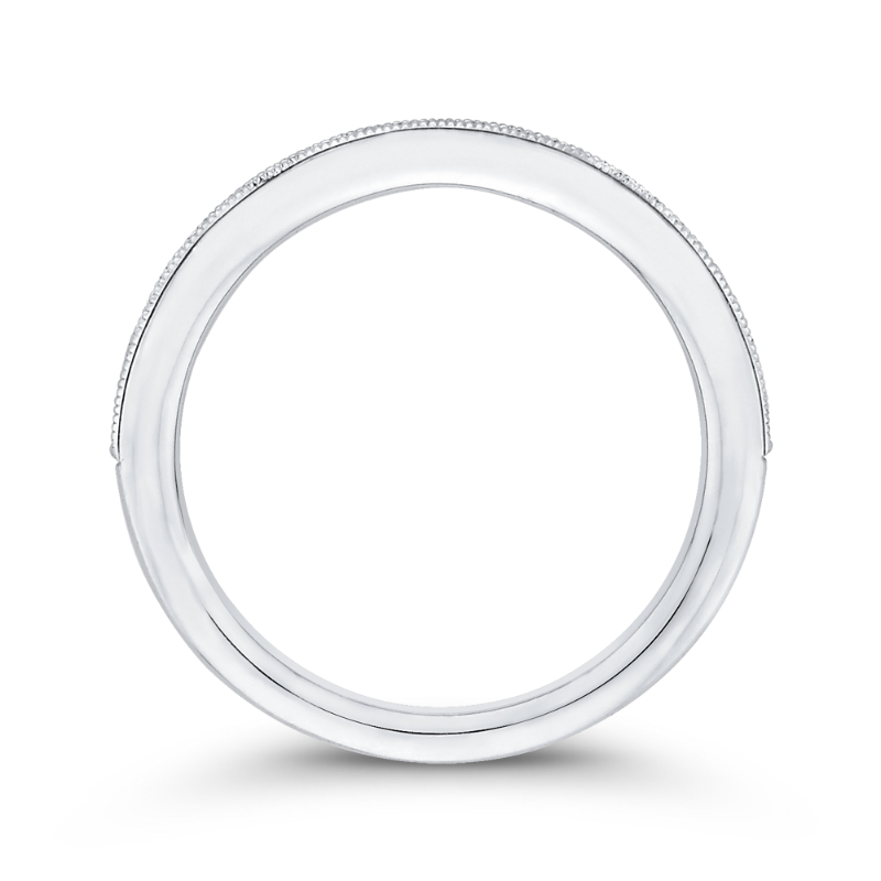 Round Diamond Half-Eternity Wedding Band in 14K White Gold