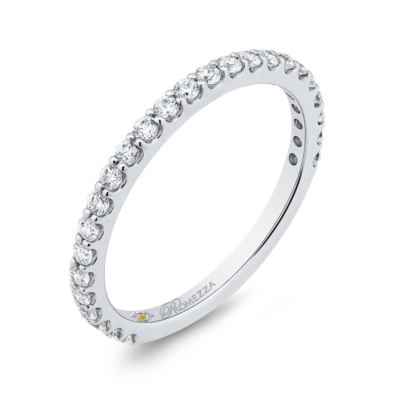 Round Diamond Wedding Band in 14K White Gold