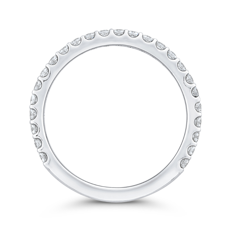 Round Diamond Wedding Band in 14K White Gold