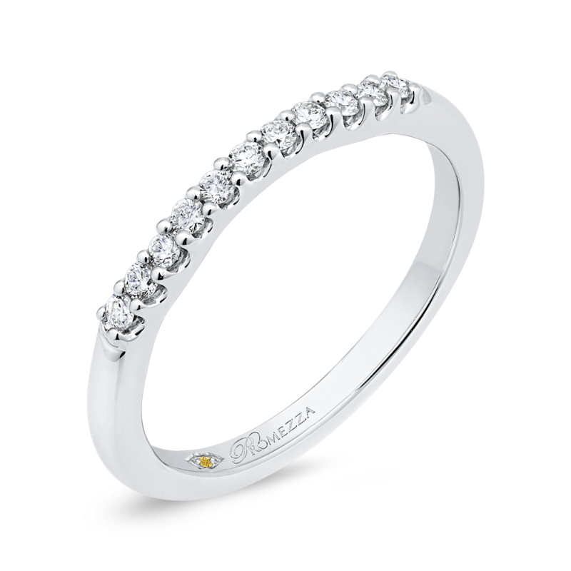 Round Diamond Wedding Band in 14K White Gold