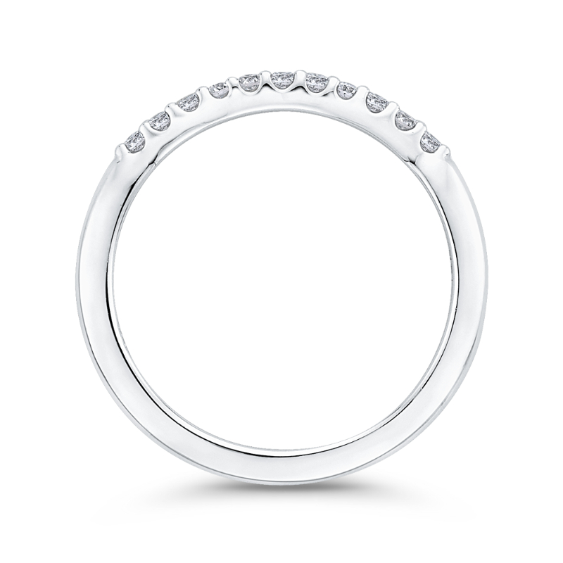 Round Diamond Wedding Band in 14K White Gold