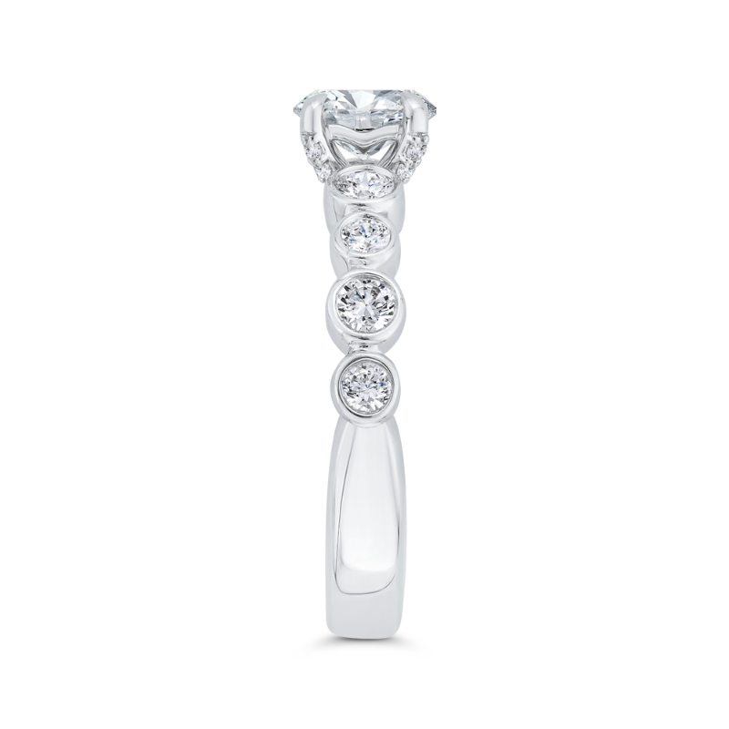 Oval Cut Diamond Engagement Ring in 14K White Gold