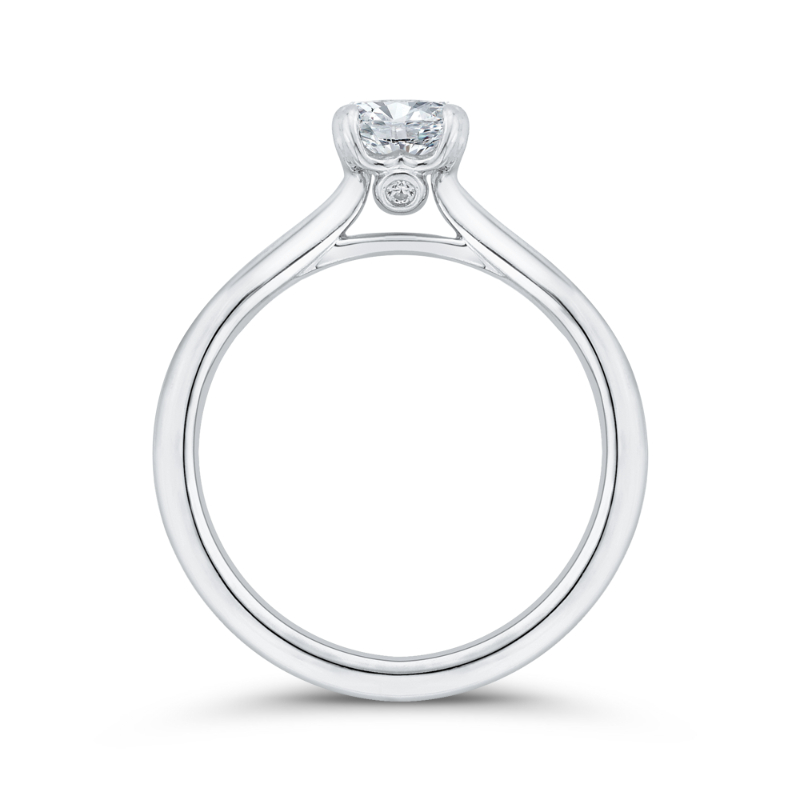 Oval Cut Diamond Engagement Ring in 14K White Gold
