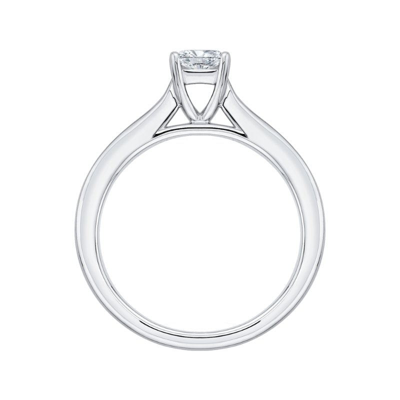 Princess Cut Diamond Cathedral Style Engagement Ring in 14K White Gold