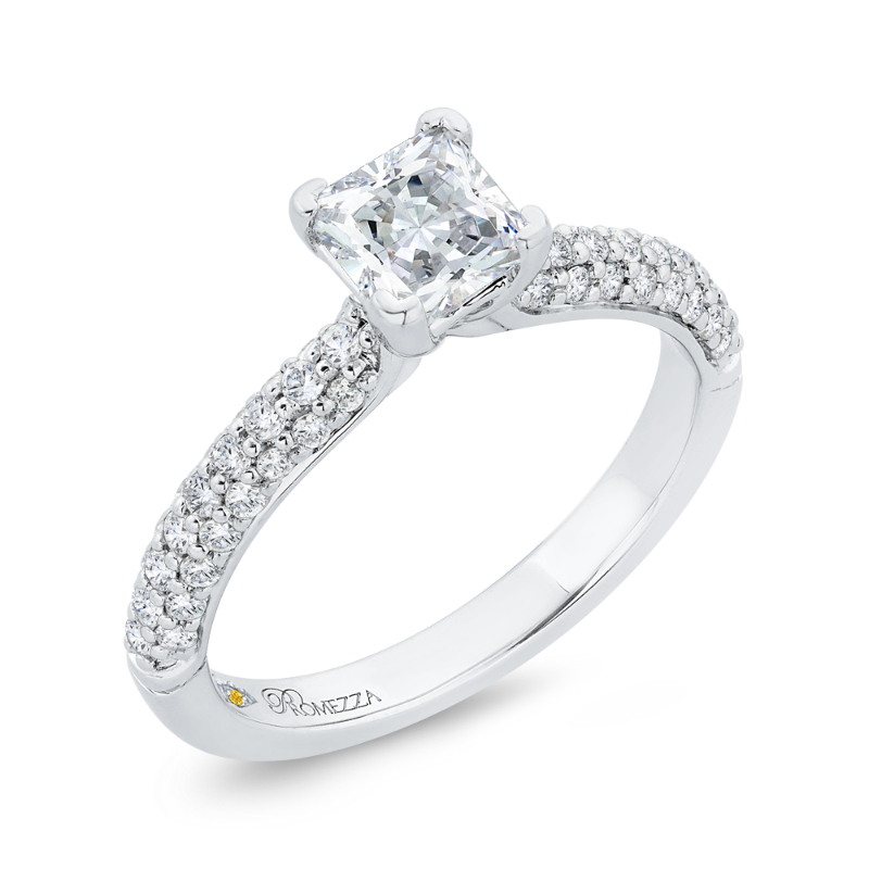 Princess Cut Diamond Engagement Ring in 14K White Gold