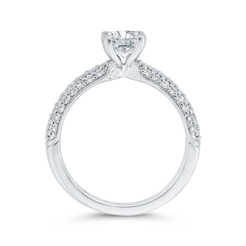 Princess Cut Diamond Engagement Ring in 14K White Gold