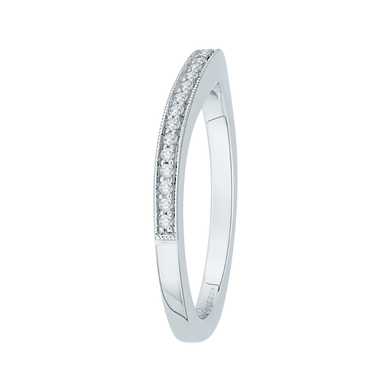 Round Diamond Half-Eternity Wedding Band in 14K White Gold