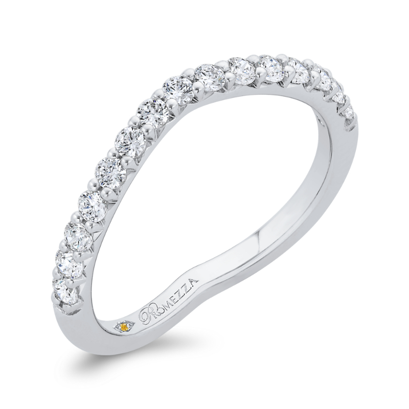 Diamond Counter Wedding Band in 14K White Gold