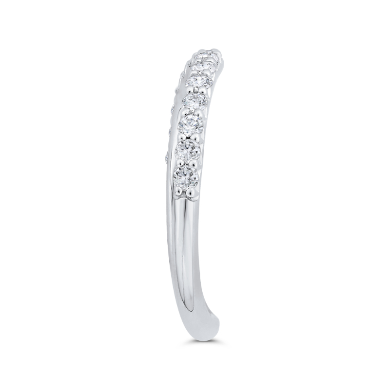 Diamond Counter Wedding Band in 14K White Gold