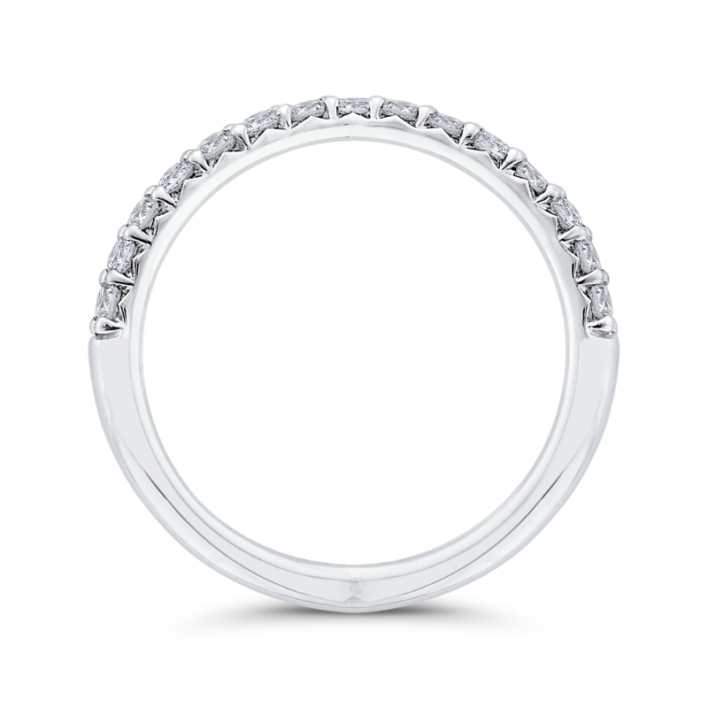 Diamond Counter Wedding Band in 14K White Gold