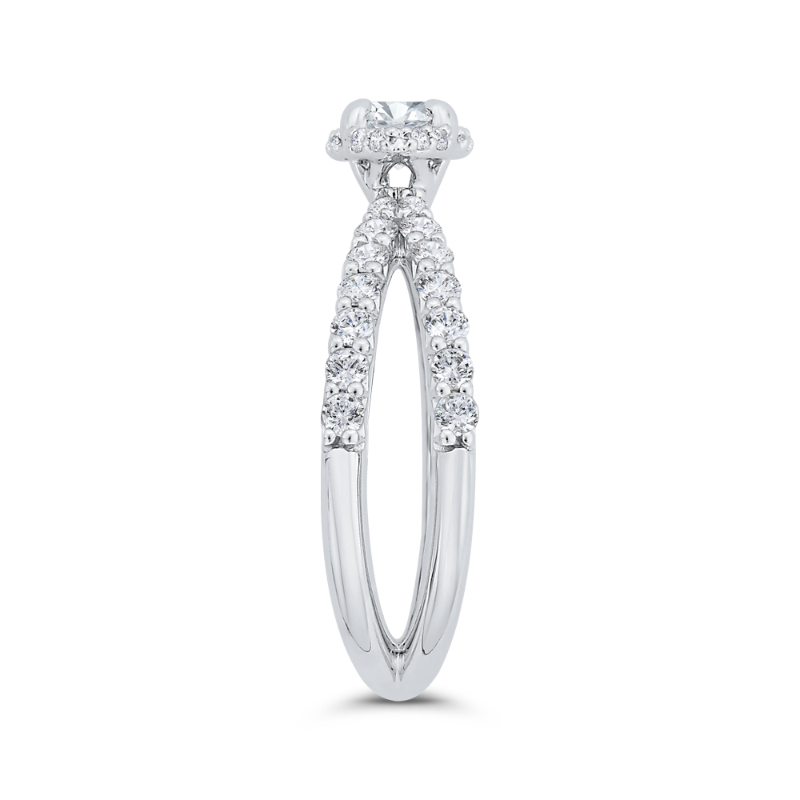 Split Shank Marquise Cut Diamond Engagement Ring in 14K White Gold