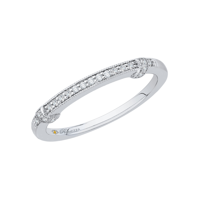 Round Diamond Wedding Band in 14K White Gold