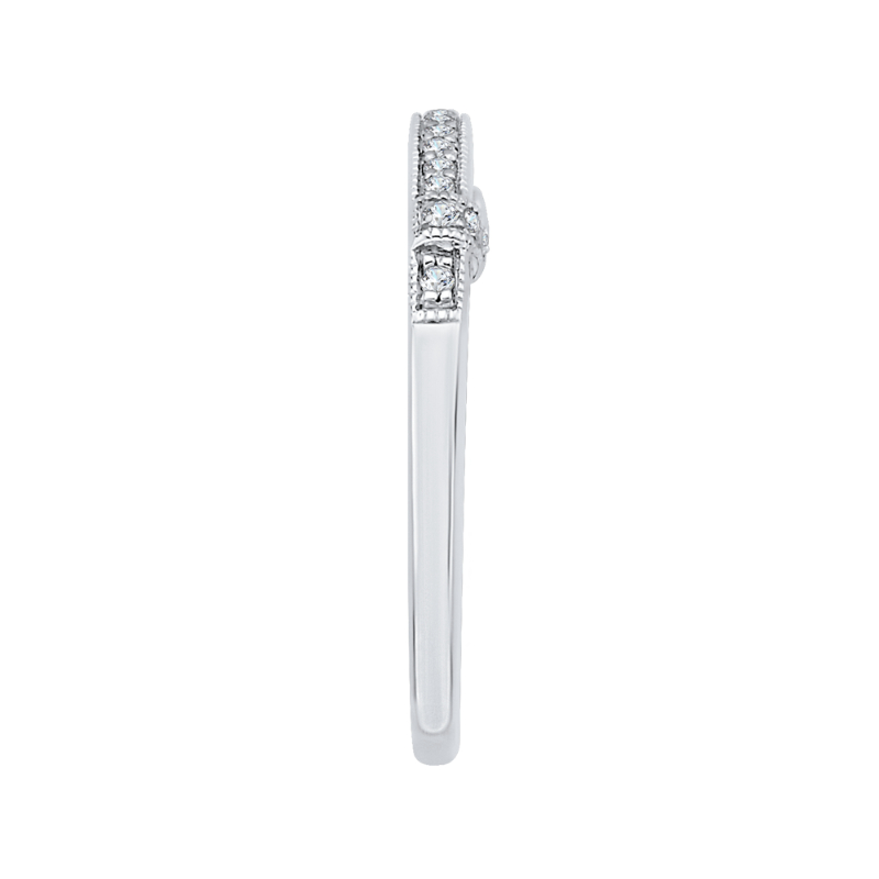 Round Diamond Wedding Band in 14K White Gold
