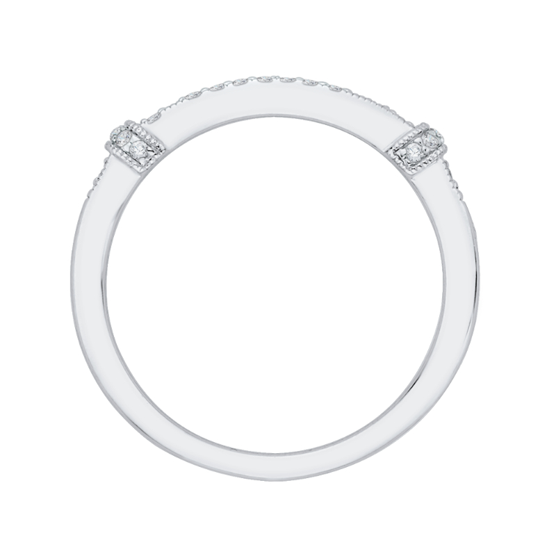 Round Diamond Wedding Band in 14K White Gold