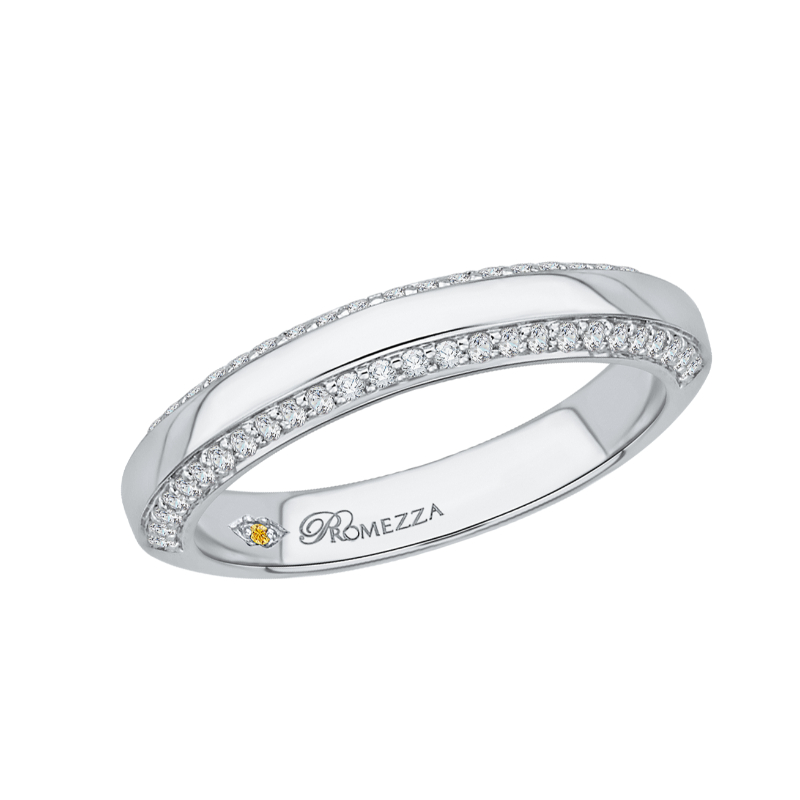 Round Diamond Wedding Band in 14K White Gold