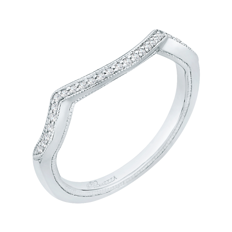 Round Diamond Half-Eternity Wedding Band in 14K White Gold