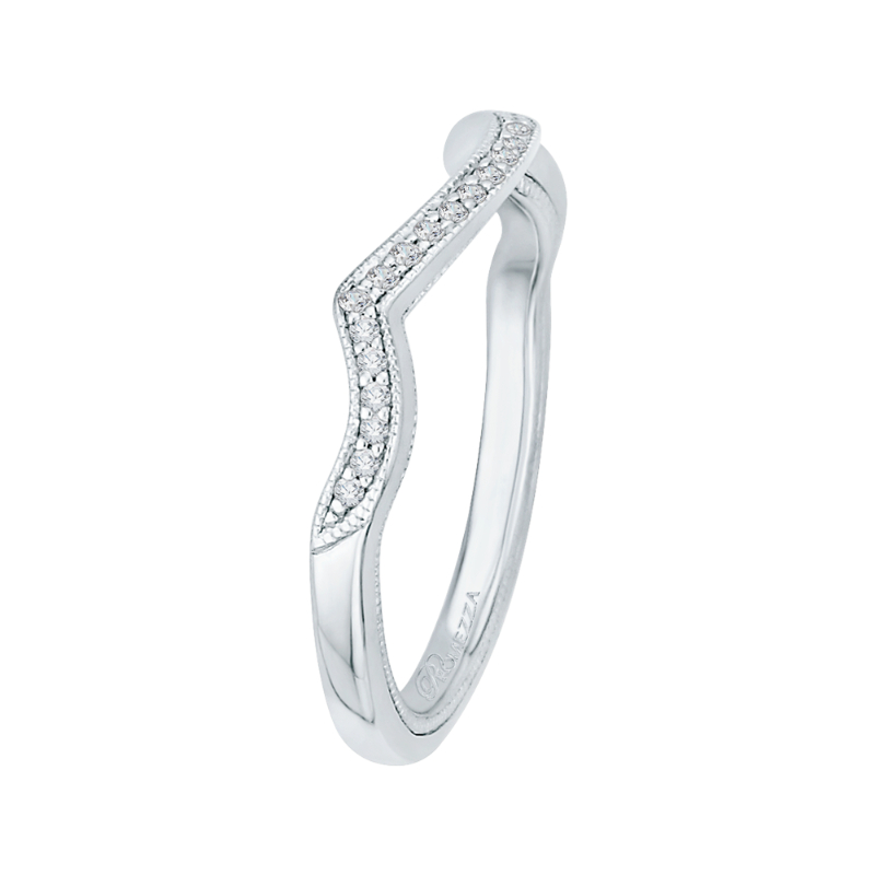 Round Diamond Half-Eternity Wedding Band in 14K White Gold