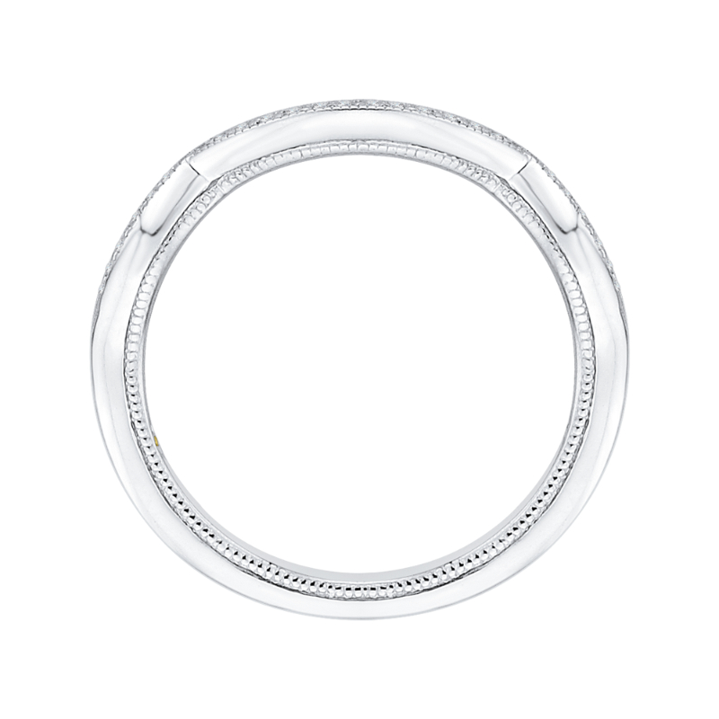 Round Diamond Half-Eternity Wedding Band in 14K White Gold
