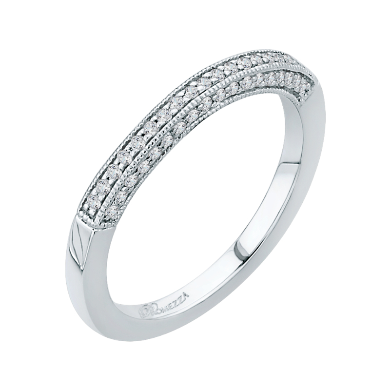 Round Diamond Wedding Band in 14K White Gold
