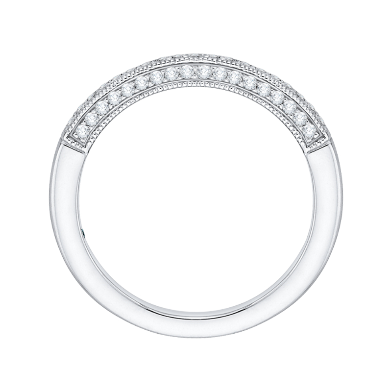 Round Diamond Wedding Band in 14K White Gold