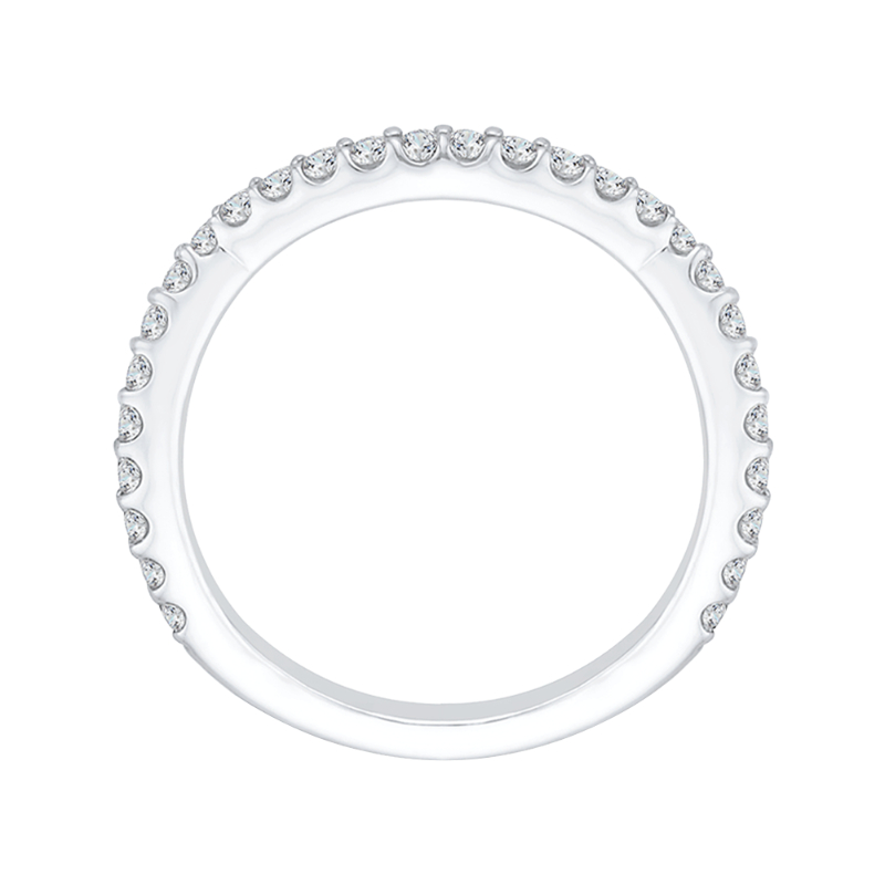 Round Diamond Wedding Band in 14K White Gold