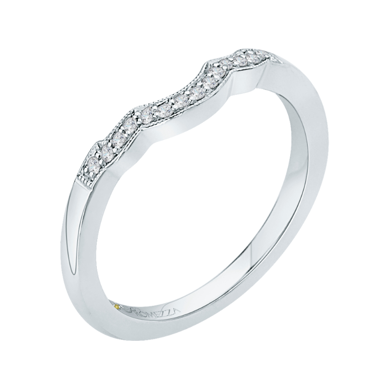 Round Diamond Wedding Band in 14K White Gold