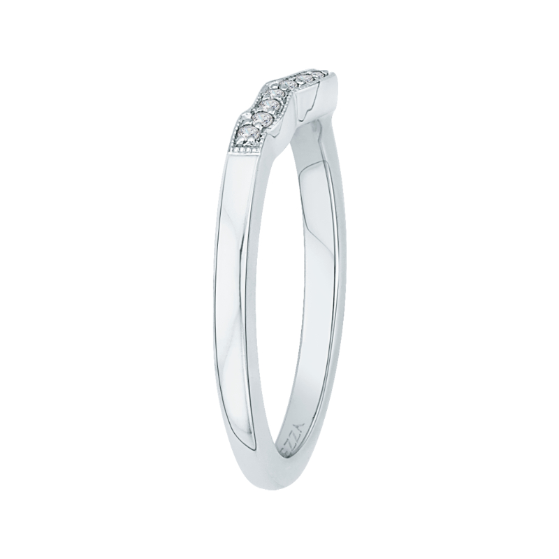 Round Diamond Wedding Band in 14K White Gold