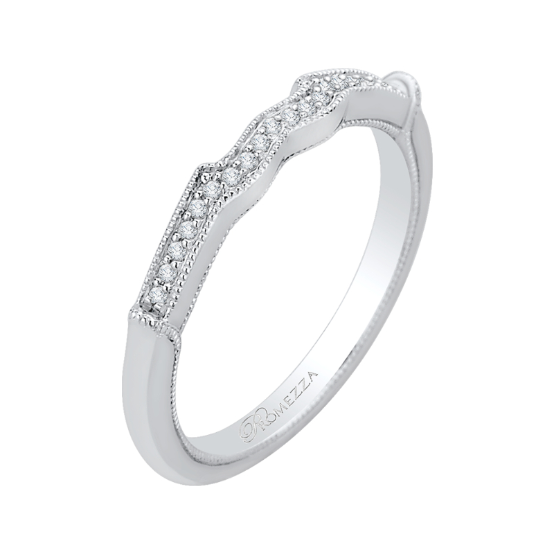 Round Diamond Wedding Band in 14K White Gold