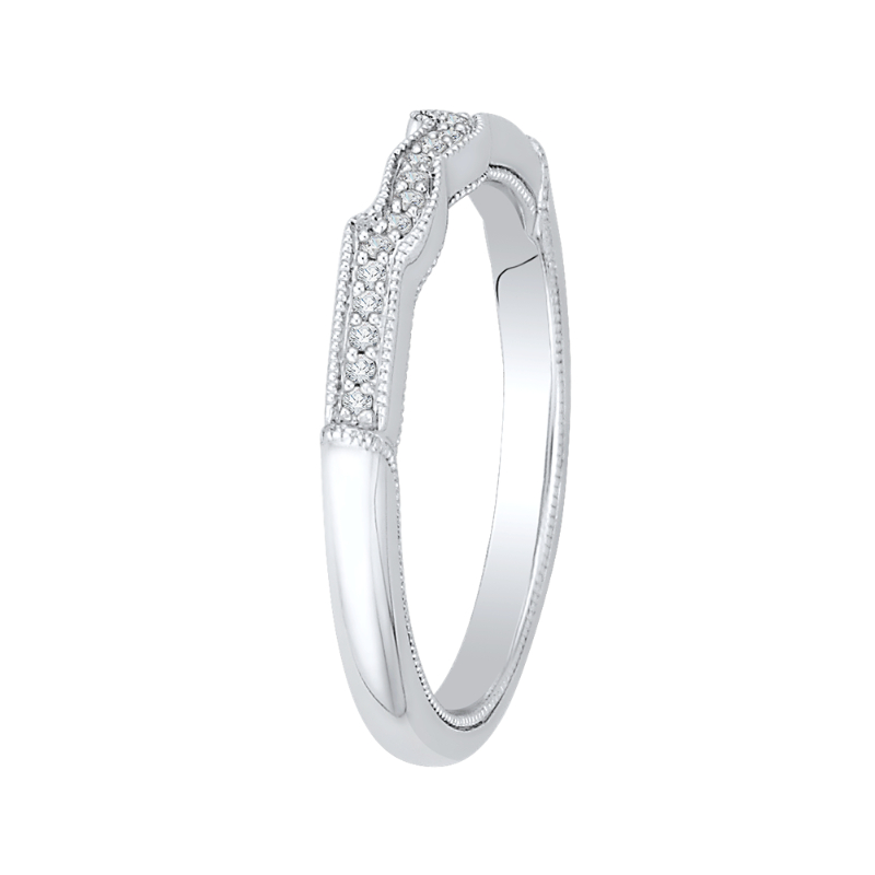 Round Diamond Wedding Band in 14K White Gold